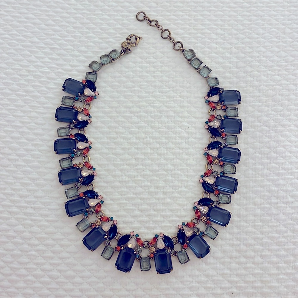 J Crew Fashion Jewelry Blue Pink Rhinestone